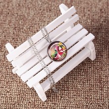 义乌小饰品时光宝石圆形项链吊坠白坯批发影楼后期耗材供应