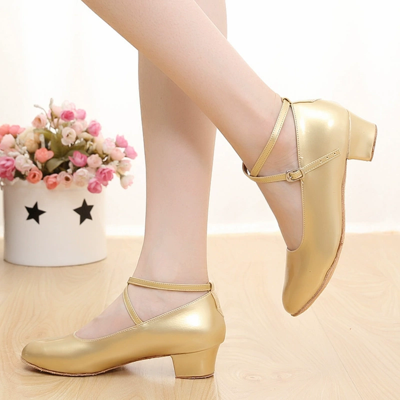 Женские танцевальные туфли ethnic для начинающих с rough heels, современные танцевальные туфли, мягкая подошва квадрат, дружеские танцевальные туфли