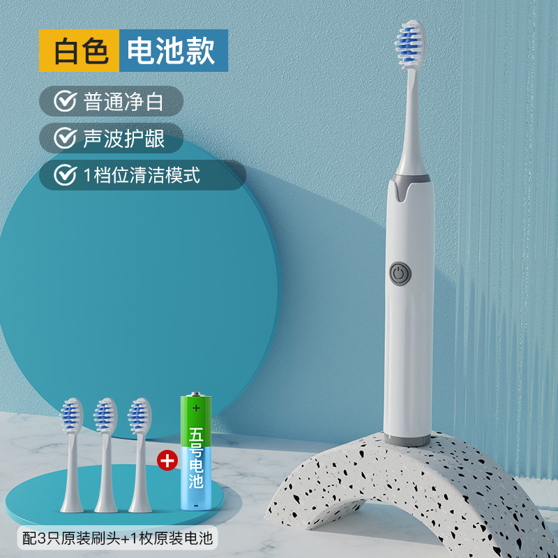 B 화이트 배터리 모델 [3 브러시 헤드 + 배터리]