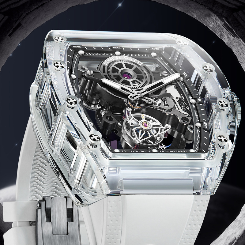 Bugatti Brand Watch Luminous Waterproof Hollow Temperament Sapphire Mirror Automatic Barrel Mechanical Watch