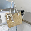 Capacious trend straw one-shoulder bag for leisure, 2021 collection, trend of season, Korean style