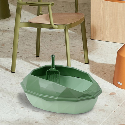 Aspet Plastic Splash-Proof Semi-Closed Cat Litter Box Large Cat Toilet Cat Sandpan Cat Poo Pan Cat Supplies