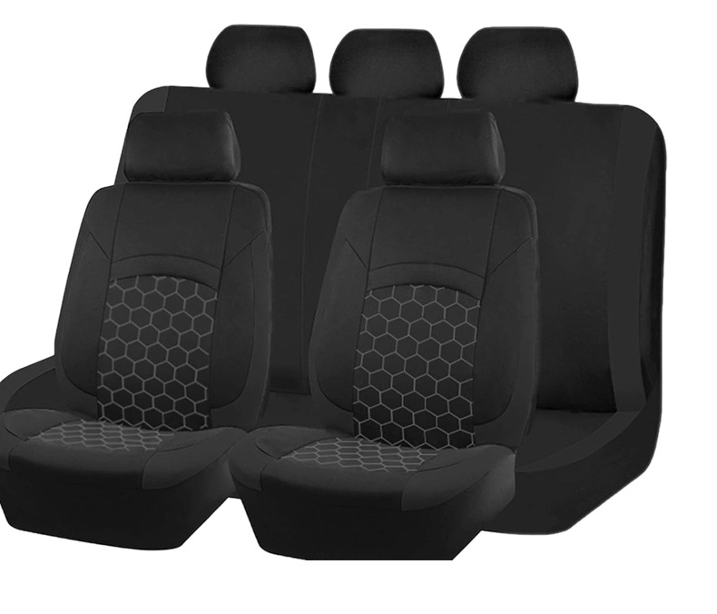 New Hexagonal Honeycomb Car Seat Cushion, Soft and Wear-Resistant, Full-Coverage Seat Cover, Black and Red, Black and Beige Dual-Color Car Seat Cushion
