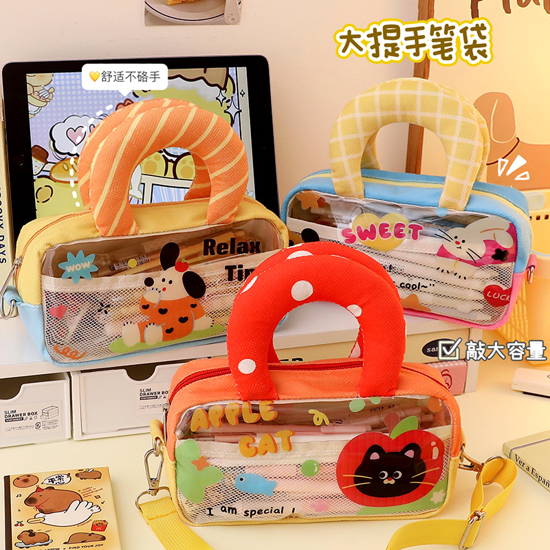 Bolsas de lápiz de gran capacidad al por mayor bolsas de mano de estudiantes mochila pequeña linda más pequeña bolsa de hombro bolsa de papelería al por mayor