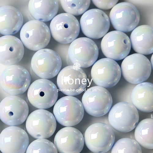 Luminous UV plated two-color mapei beads cream hand-painted beads acrylic beads diy loose bead bracelet mobile phone chain accessories