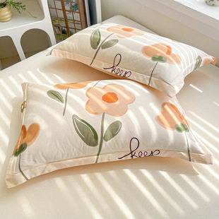 Ins Cotton Pillowcase One-Pair 100 Cotton Single Household Children's Pillowcase Pillow Core Blanket Cover Cotton Breathable