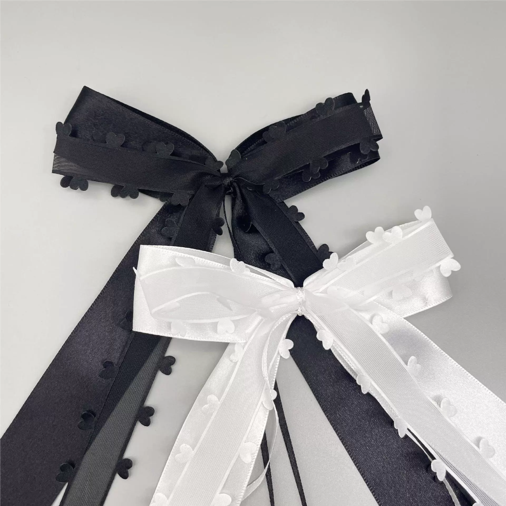 情人节透明蕾丝边透明纱带礼物鲜花包装爱心飘带蝴蝶结礼盒装饰