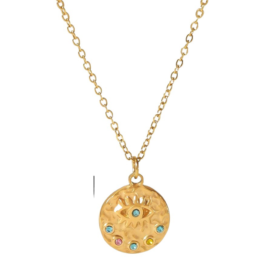 Europa y América Internet Celebrity nuevo 18K oro de acero inoxidable lava patrón del ojo del diablo colgante personalizado pendientes diseño moda