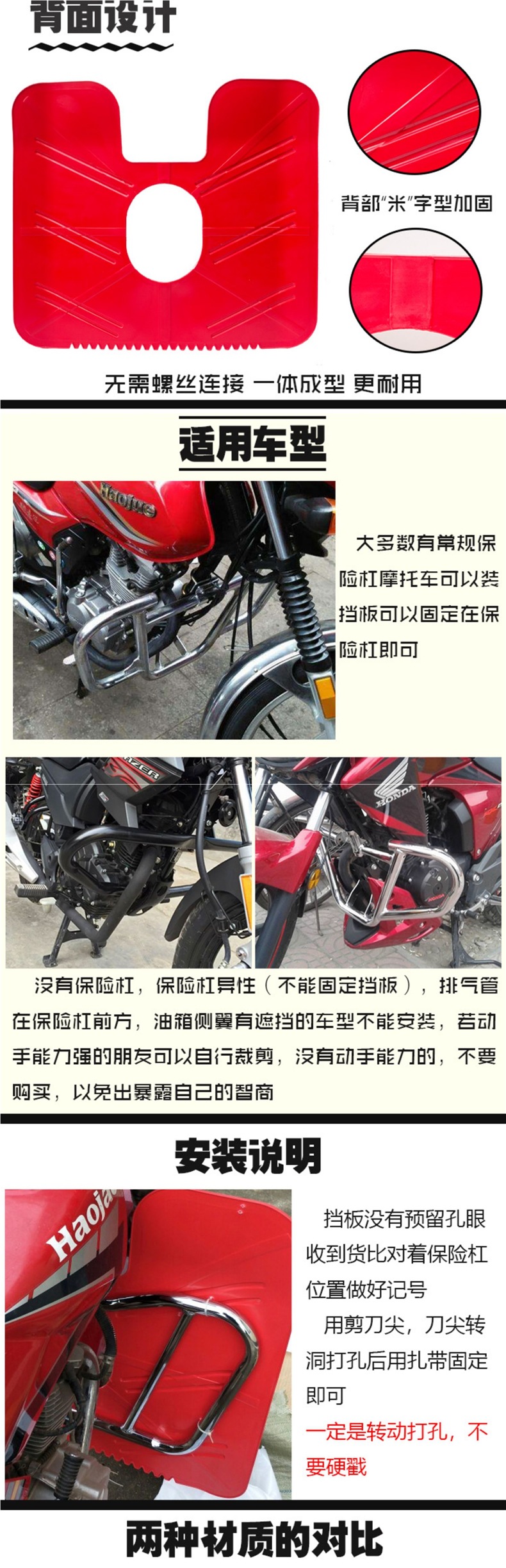 Motorcycle Fender Splash Guard Bumper Lower Wind Deflector Rear Tire Side Rear Fender Rain Guard Splash Guard
