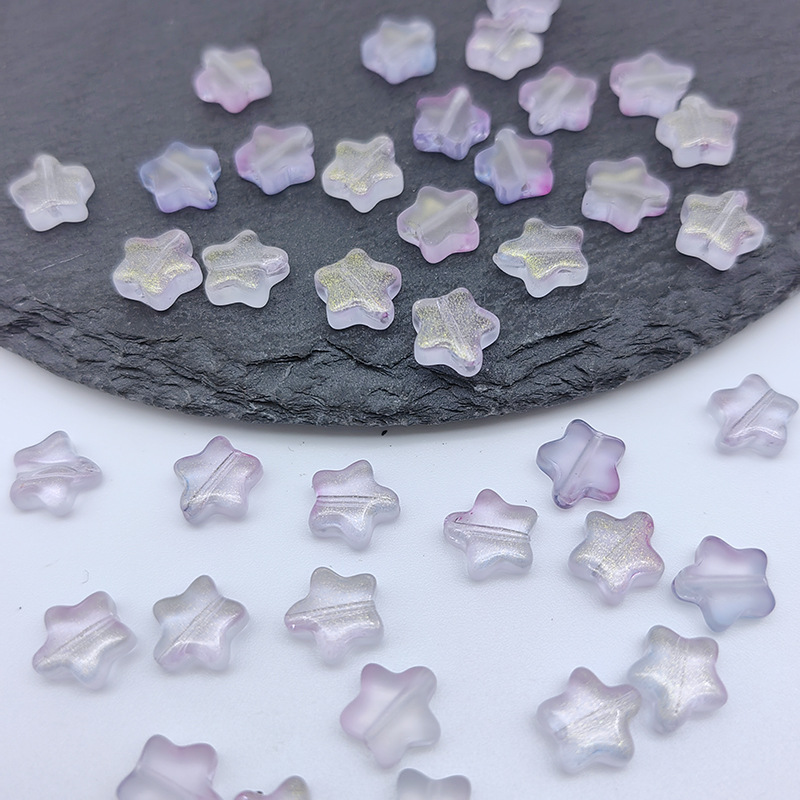 國產小星星琉璃珠8mm DIY古風漢服新娘髮簪頭飾品服裝配件