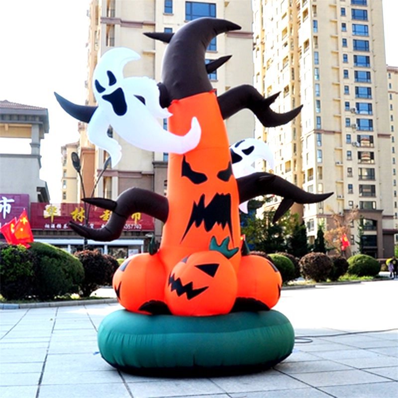 Decoración infláble de Halloween modelo de aire Chen luminoso calabaza gato de arco fantasma payaso pirata mano fantasma