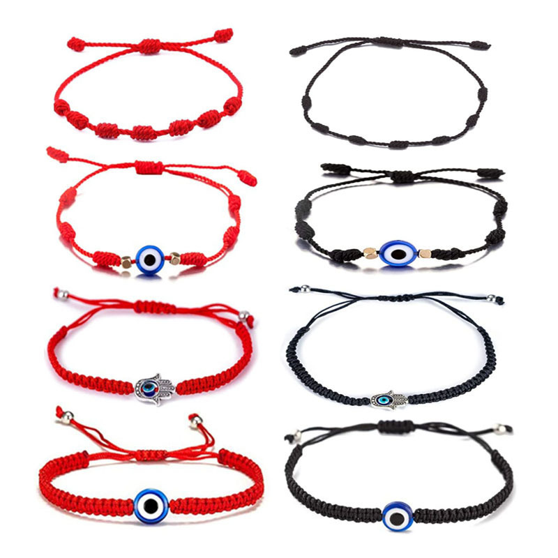 Cross-border hot sale cheap eye bracelet seven adjustable bracelet hand-woven flat diamond knot bracelet wholesale Cross-border hot sale cheap eye bracelet seven adjustable bracelet hand-woven flat diamond knot bracelet wholesale