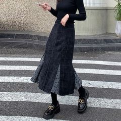 中长款高腰显瘦鱼尾裙女2025年秋冬新款大码胖mm包臀A字半身裙子