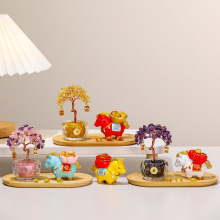 马年马上发财水晶发财树摆件开业乔迁装饰客厅玄关电视柜摆件礼品