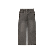 RDT男装|2021m水泥灰阔腿微喇版型显瘦Cleanfit牛仔裤水洗休闲长