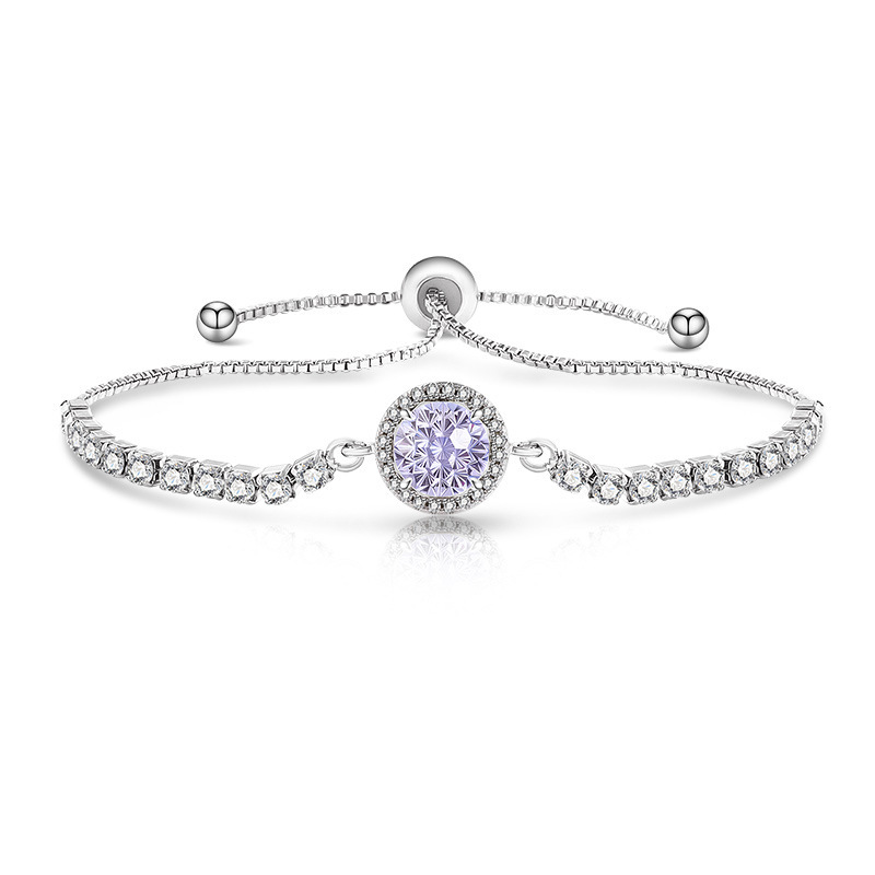 Fireworks Cut Bracelet With Padparadscha And High Carbon Diamond_voghion.com