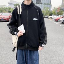 季ins潮牌反光三桿運動夾克衫男韓版學生寬松棒球服潮流上衣服
