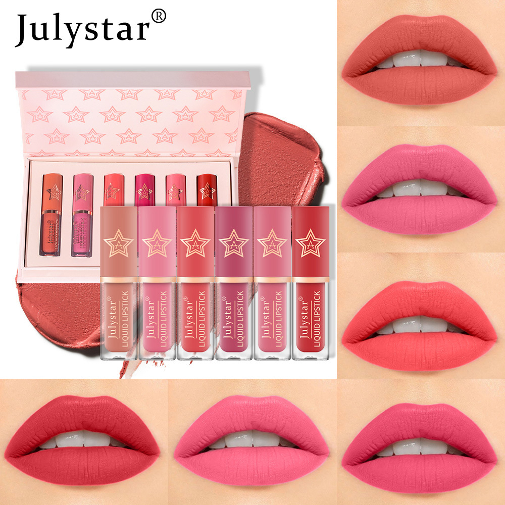 Cross-border makeup lip and cheek dual-use matte lip gloss set, natural, long-lasting, non-fading, non-stick to cups, matte lipstick wholesale undefined