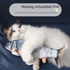 Touch-sensitive vibration cat pet toy electric fish simulated fish jumping fish plush toy