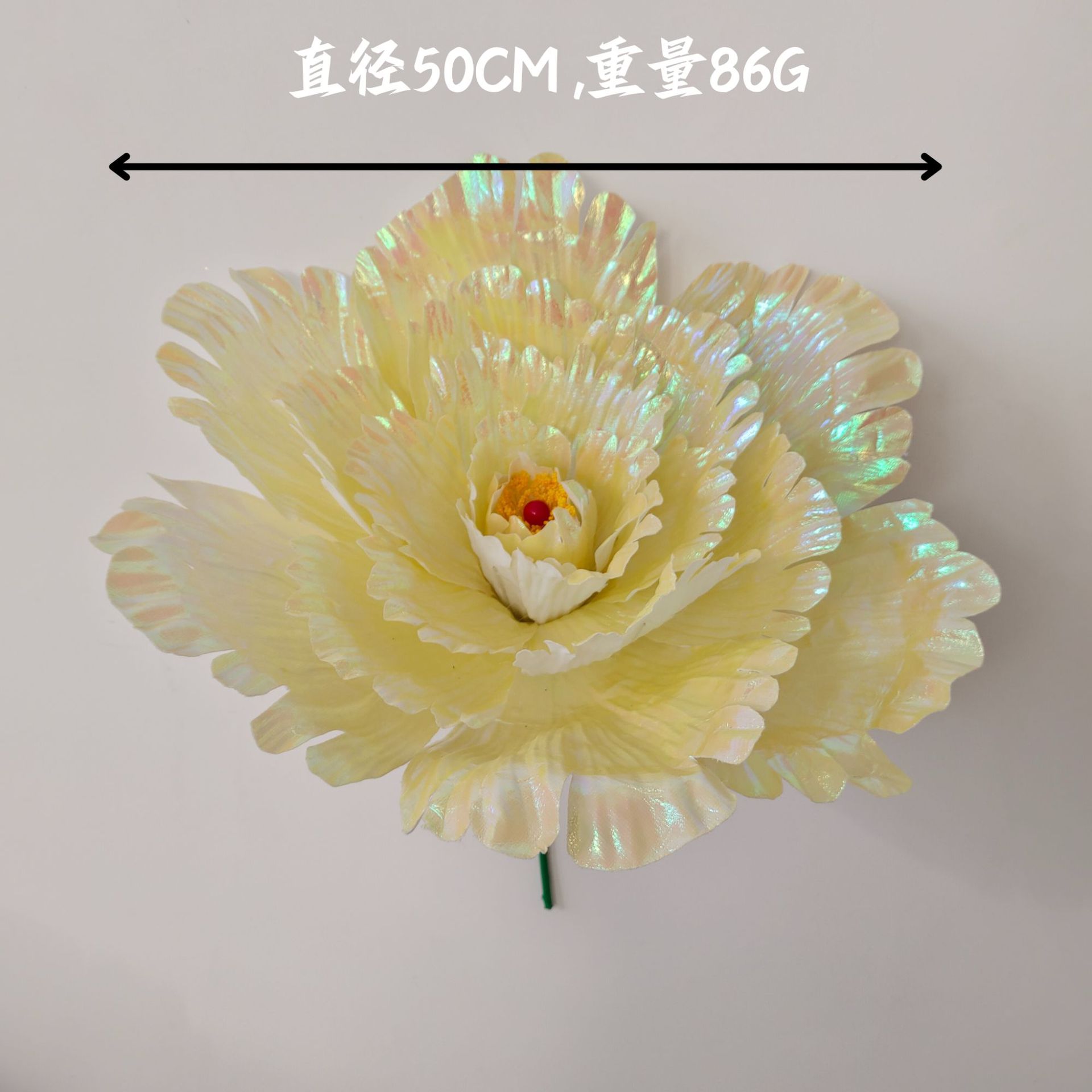 Simulación de tela brillante peonía gran atmósfera floral lámpara de papel floral lámpara de piso arrugada material de papel artístico