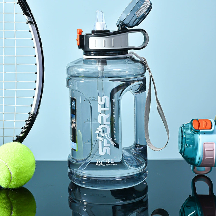Big capacious high quality sports handheld portable straw for students with glass for gym, teapot