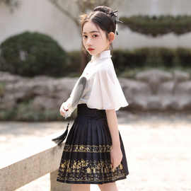 2026新款汉服马面裙女童儿童中式套装改良国风新中式汉服日常夏季