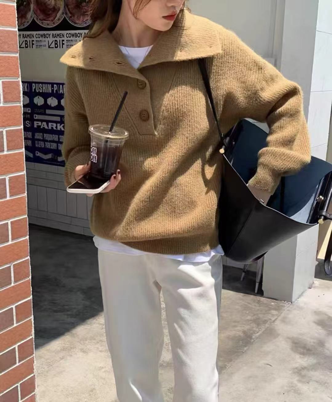 Suéter de moda de estilo suave popular de este año para mujer 2025 otoño e invierno nuevo top de reducción de edad súper atractivo image 12
