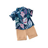 Summer set, children's shirt for leisure, shorts, bag, children's clothing, suitable for import