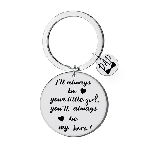 Popular accessories for fathers and mothers, gifts for family members, stainless steel keychains can be engraved
