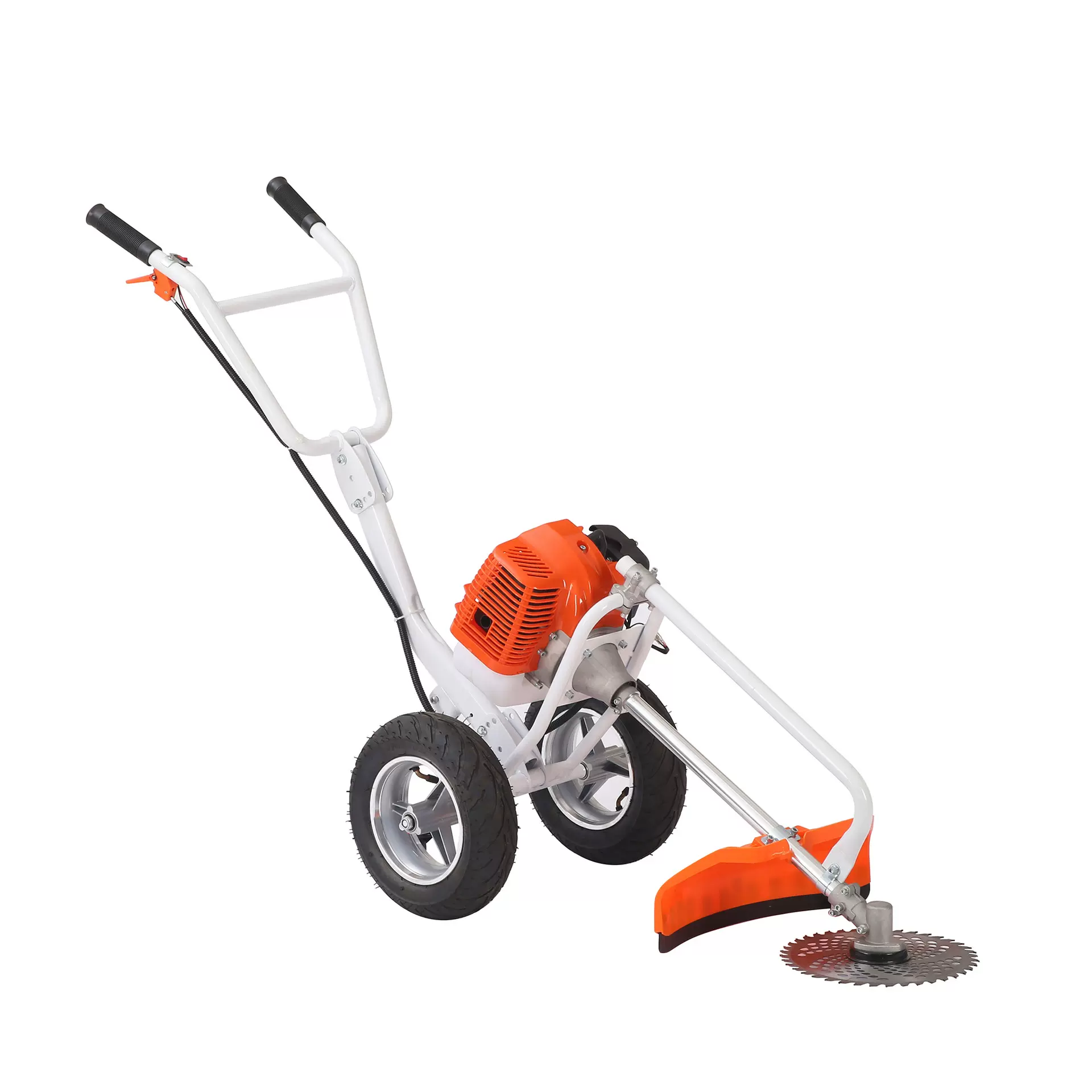 手推式旋转刀片除草机汽油割草机锄草机微耕沟手拉农用果园机械