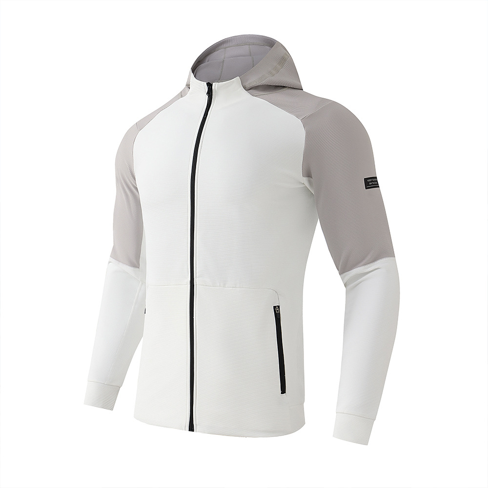 Otoño y invierno nueva chaqueta deportiva al aire libre chaqueta secado rápido chaqueta con capuzas cremallera manga larga ocio entrenamiento de entrenamiento de ejercicio chaqueta