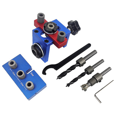 carpentry Triple Punch Log tenon positioner Two-in-one Hole opener Plate furniture drill hole auxiliary Artifact