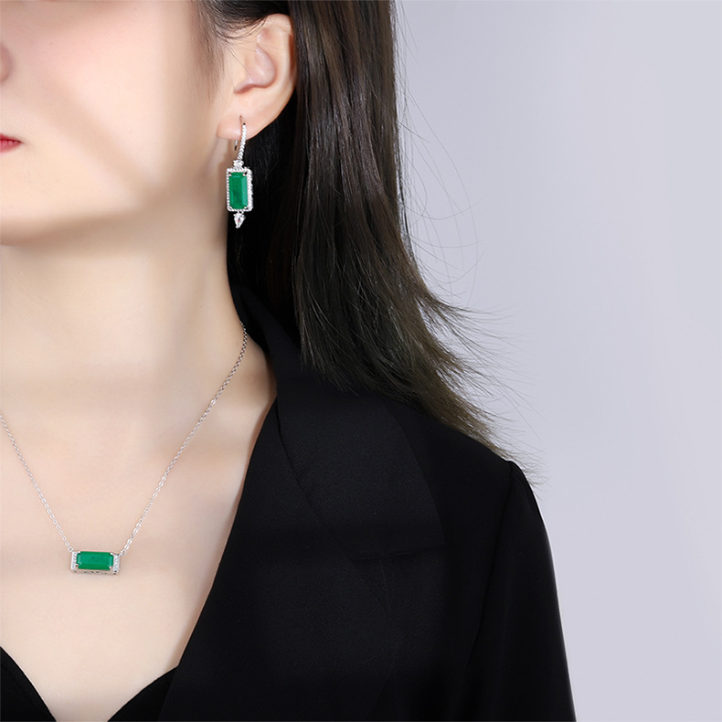 6g Weight Artificial Gemstones Inlay Material Jewelry Set Classification Earrings + Necklace Quantity Holiday Occasion Metal Material Geometric Pattern Unisex Gender Lady Geometric Metal Artificial Gemstones Unisex Jewelry Set 1 Piece 3