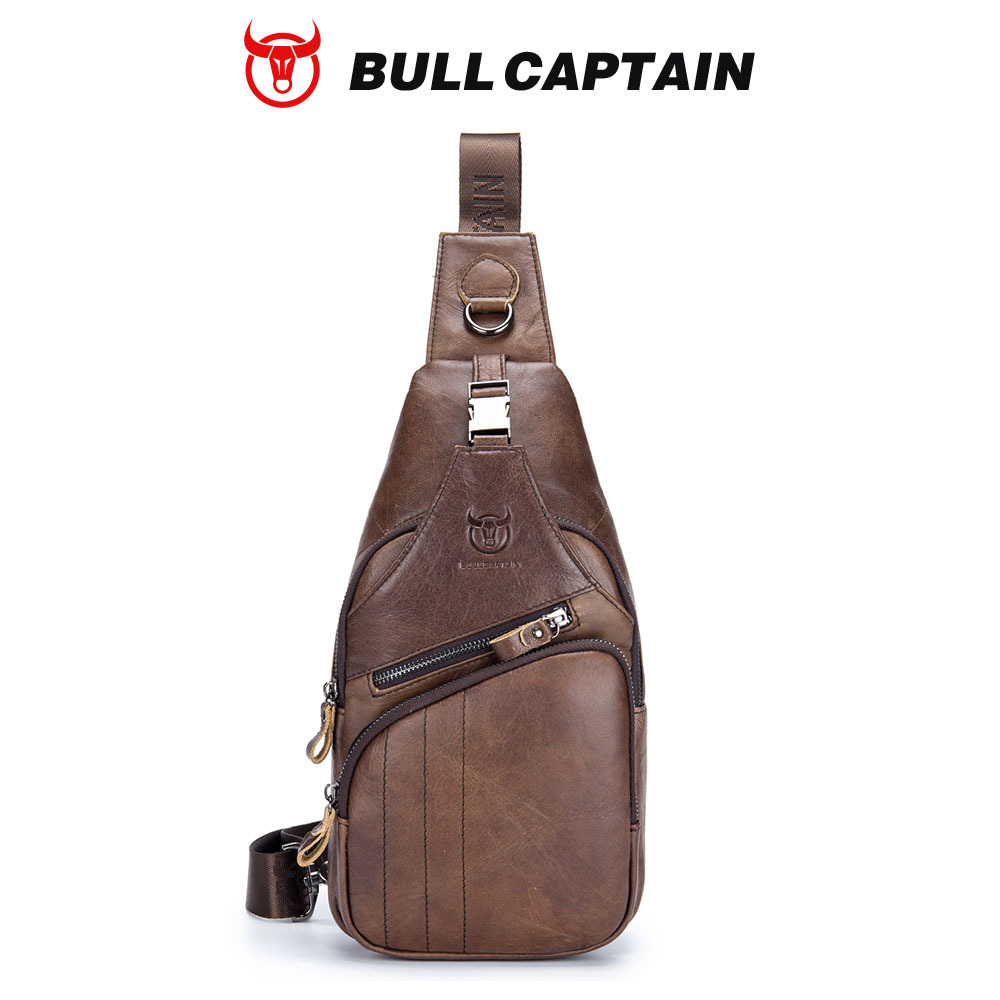 Captain Niu's High-End Guangzhou Leather Shoulder Crossbody First-Layer Cowhide Men's Chest Bag Genuine Leather Tablet iPad Mobile Phone Bag
