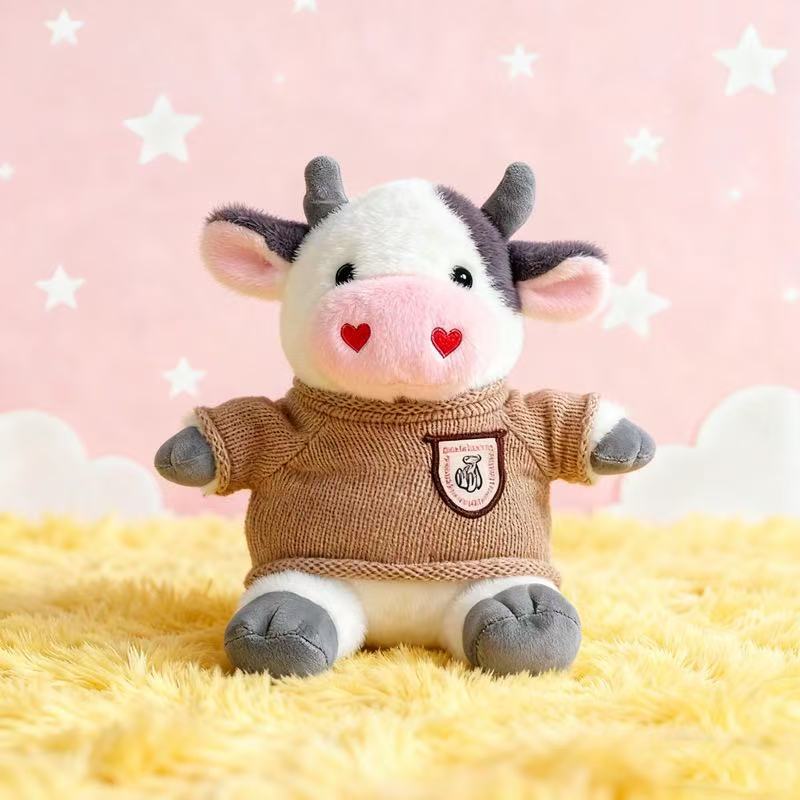 Transfronterizos de vestir grandes flores juguetes de peluche muñecas de vaca zodiacal muñecas de tela regalo muñecas de vaca de flores muñecas