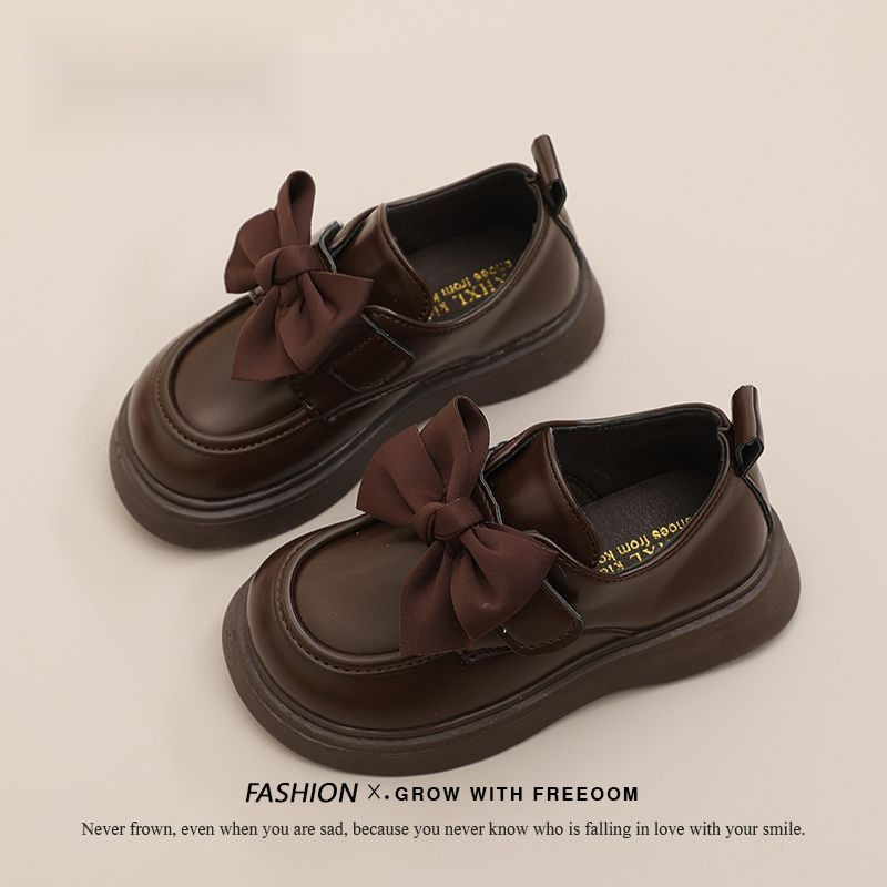 Girls' Shoes Children's Princess Small Leather Shoes 2024 Spring and Autumn New Black Loafers British Girls