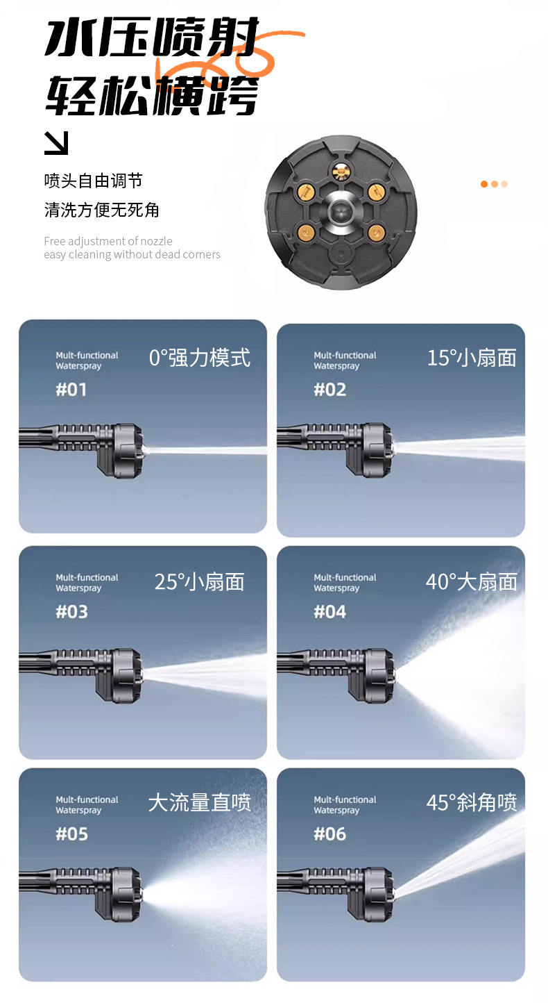 Customized Wireless Car Washing Machine, Portable High-Pressure Water Gun for Cars, High-Power Lithium Battery, Household Electric Car Washing Tool