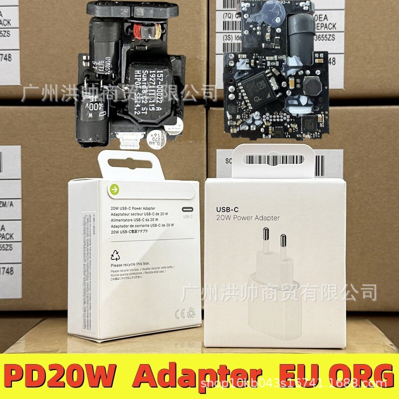 Apple's 20W European Standard Charger Is Suitable for iPhone 17/15Pm Mobile Phone Fast Charging Head 13P Fast Charging Org Adapter