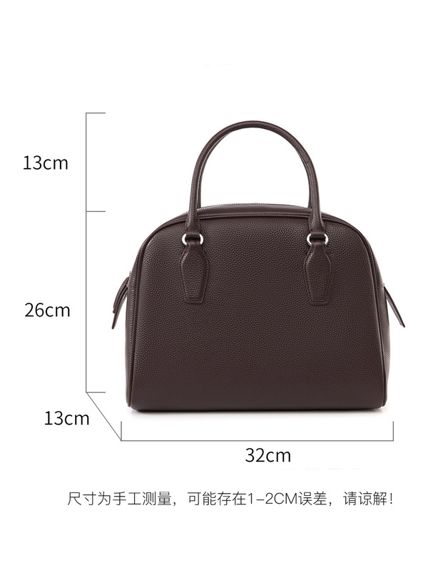 跨境手提包简约大容量时尚公文包秋冬复古保龄球包包女通勤托特包|undefined