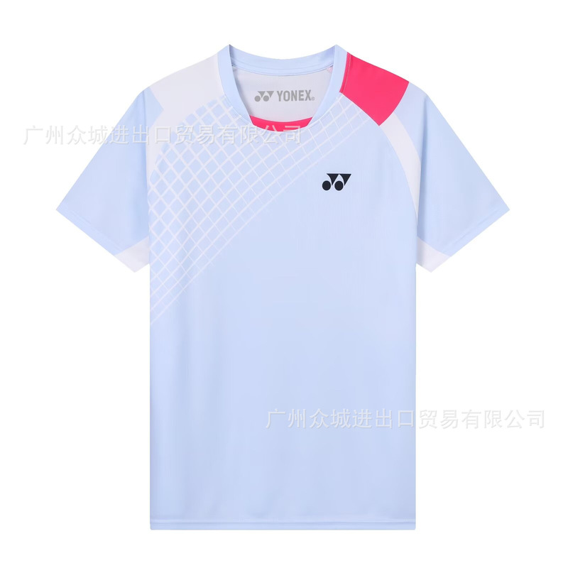 夏の新型YYバドミントン服子供スポーツウェア競技男女同型半袖上着通気速乾トレーニング服|undefined