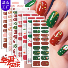 Zhengxiang の新しい 22 フィンガー クリスマス ノーベーク ジェル ネイル ステッカー、ヨーロッパとアメリカのテムで売れ筋のノーベーク UV ネイル ステッカー