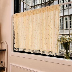 Daisy Pure Cotton Curtains for Kitchen Bay Window Partition Curtain Door Curtain Bedroom Blocking Curtain Cabinet Semi-Blackout Pastoral Style