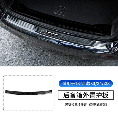 Suitable for 18-24 Bmw X3 Door Sill Protection Strips Modified Ix3 Rear Guard Plate Tail Box Pedal Car Decoration Accessories (Şüşə kənarı xromları/moldingləri) - 18-21-x3ix3-external-rear-guard-black-titanium