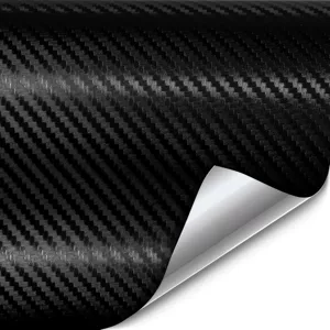 Black carbon fiber car modification film 5ftx1ft with air release layer, matte forged black modification color change film