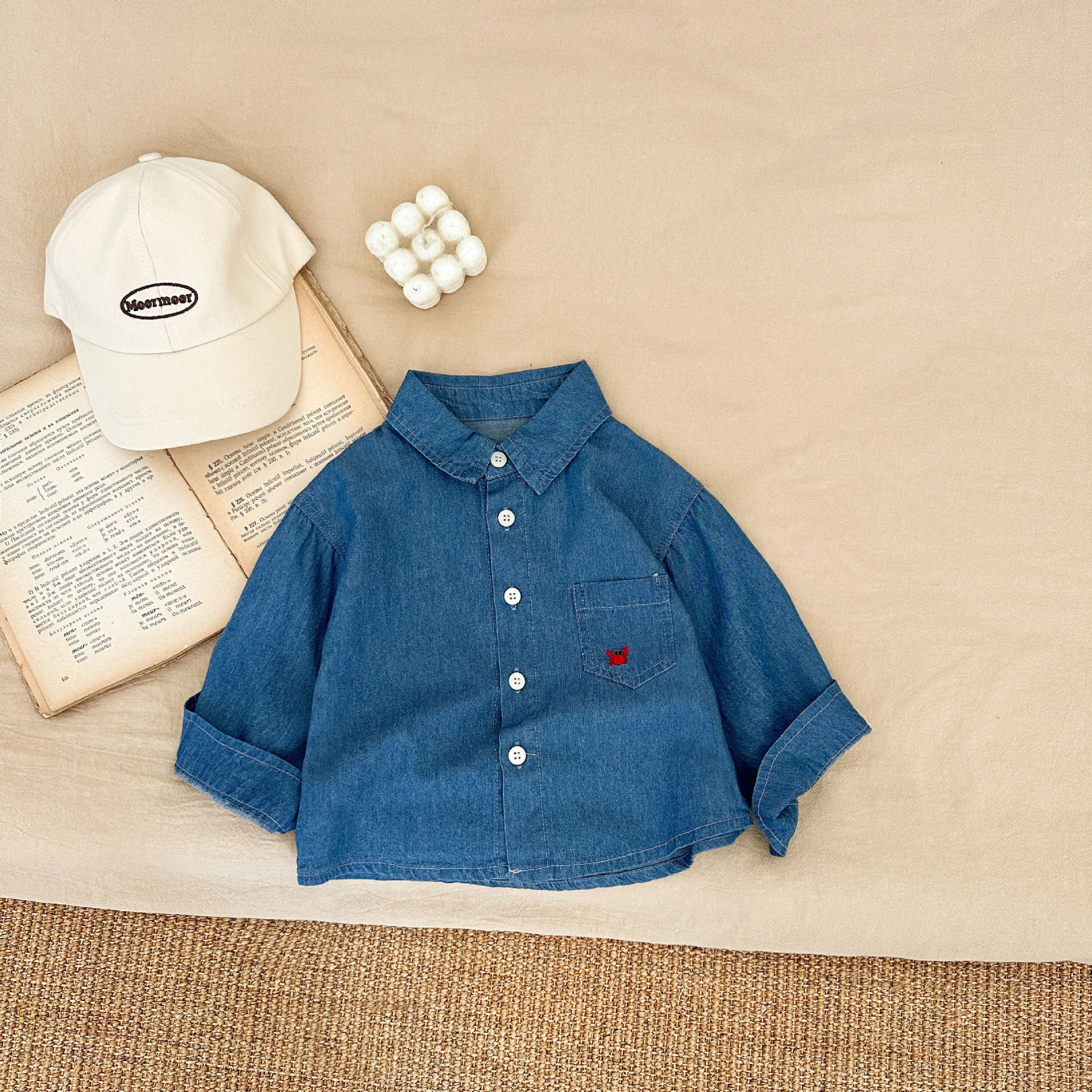 Camisa de manga larga estilo coreano para bebé, primavera y otoño 2025, nueva camisa versátil bordada para niños, top informal y elegante
