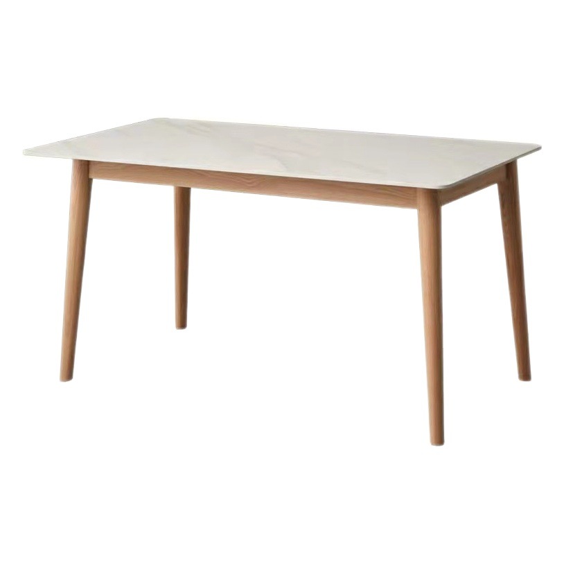 Mesa de comedor nórdica de madera maciza con sillas blancas puras, mesa de comedor larga de estilo japonés de roble para apartamentos pequeños, mesa de comedor para apartamentos pequeños
