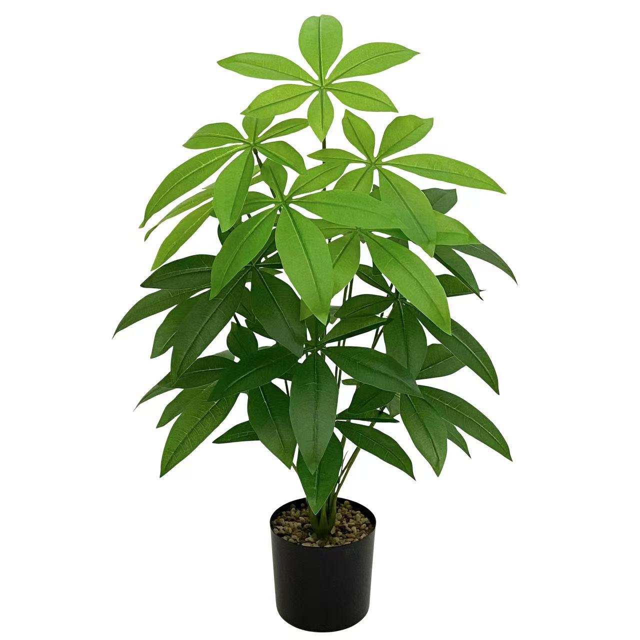 仿真绿植发财树招财叶假树手感胶布叶盆栽客厅家居装饰植物墙跨境