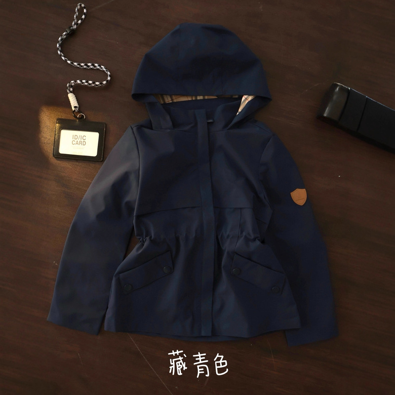 013A秋季女童中大童气质英伦学院风小狗慵懒随性三防冲锋衣外套|undefined