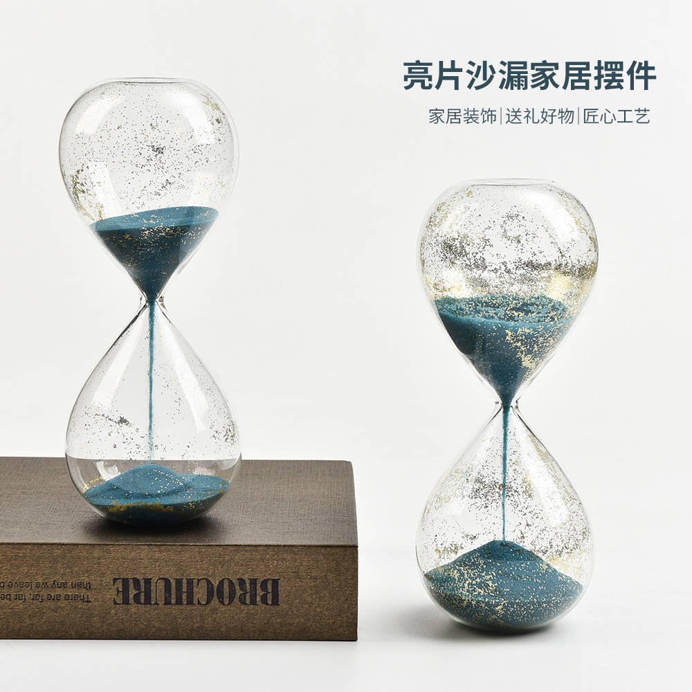 Reloj de Arena Temporizador de Vidrio 30 Minutos Vidrio de Borosilicato Artesanal para Decoración de Escritorio image 3