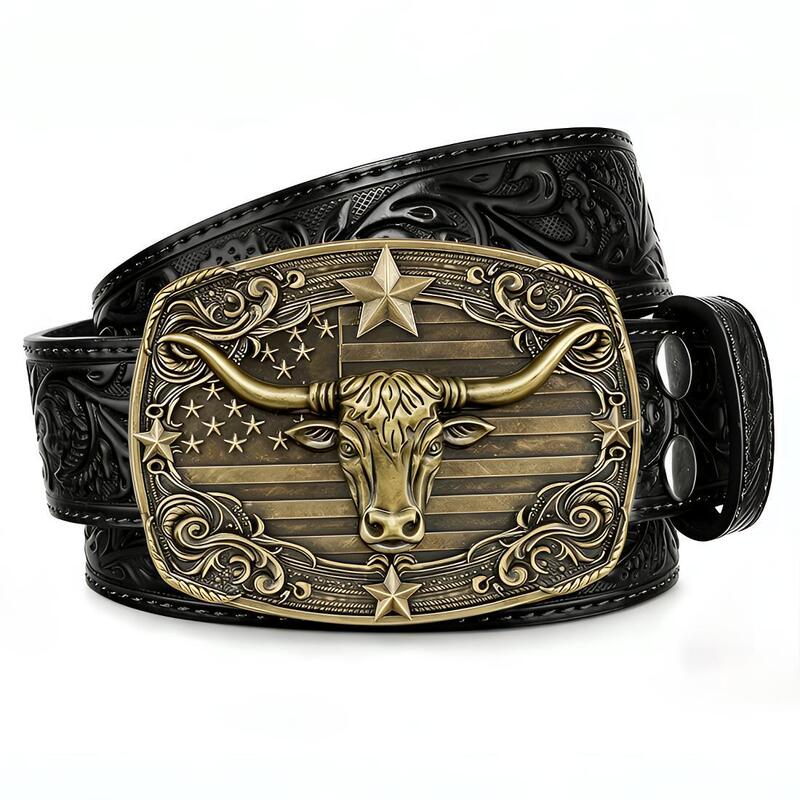 Cross-Border Western Cowboy Belt, Unisex, Versatile for Jeans, Trendy Retro Embossed Design, Direct Factory Wholesale Cross-Border Western Cowboy Belt, Unisex, Versatile for Jeans, Trendy Retro Embossed Design, Direct Factory Wholesale
